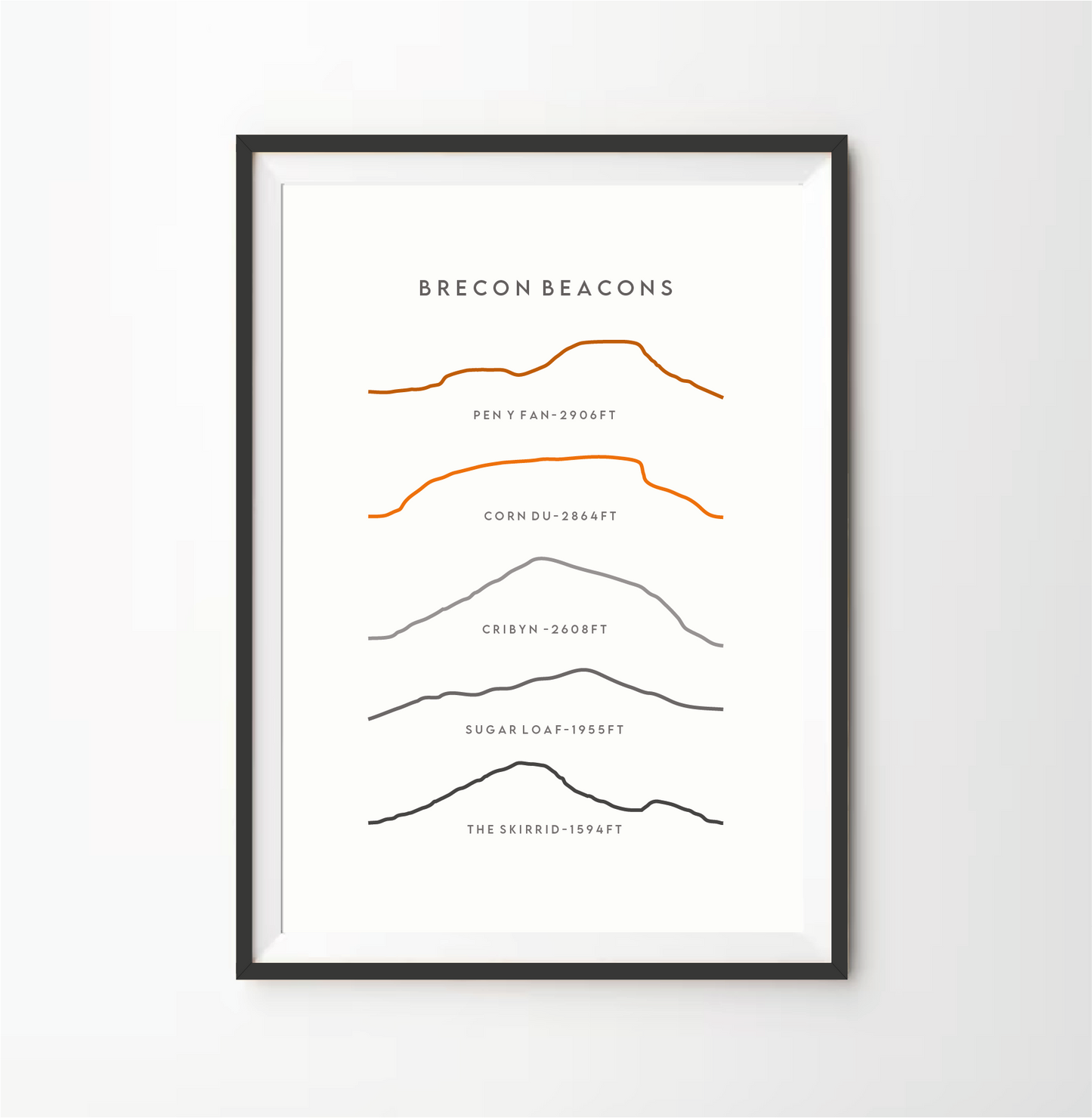 Brecon Beacons / Bannau Brycheiniog Line Art Print