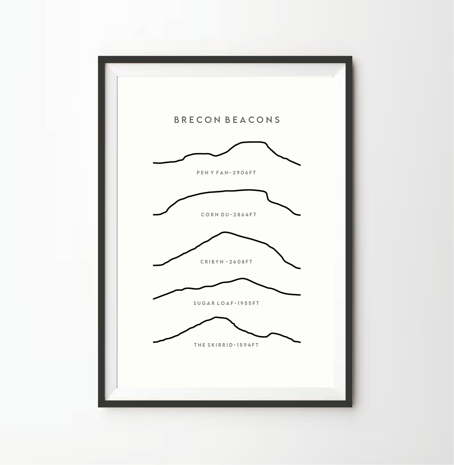 Brecon Beacons / Bannau Brycheiniog Line Art Print