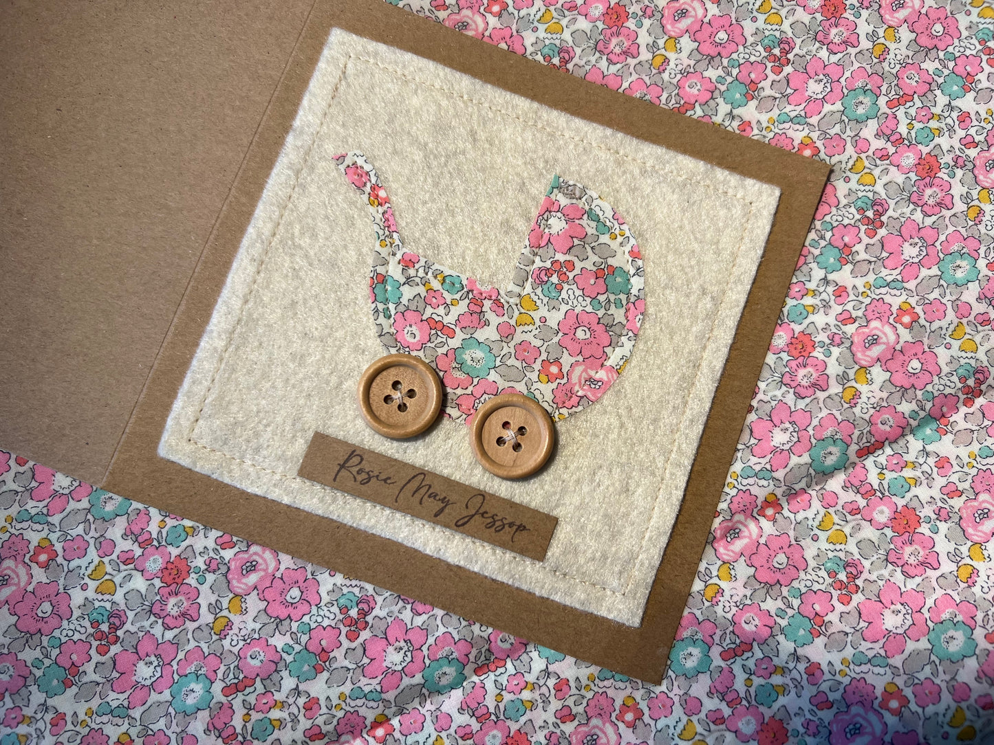 Liberty Of London New Baby Card - Liberty Fabric Card