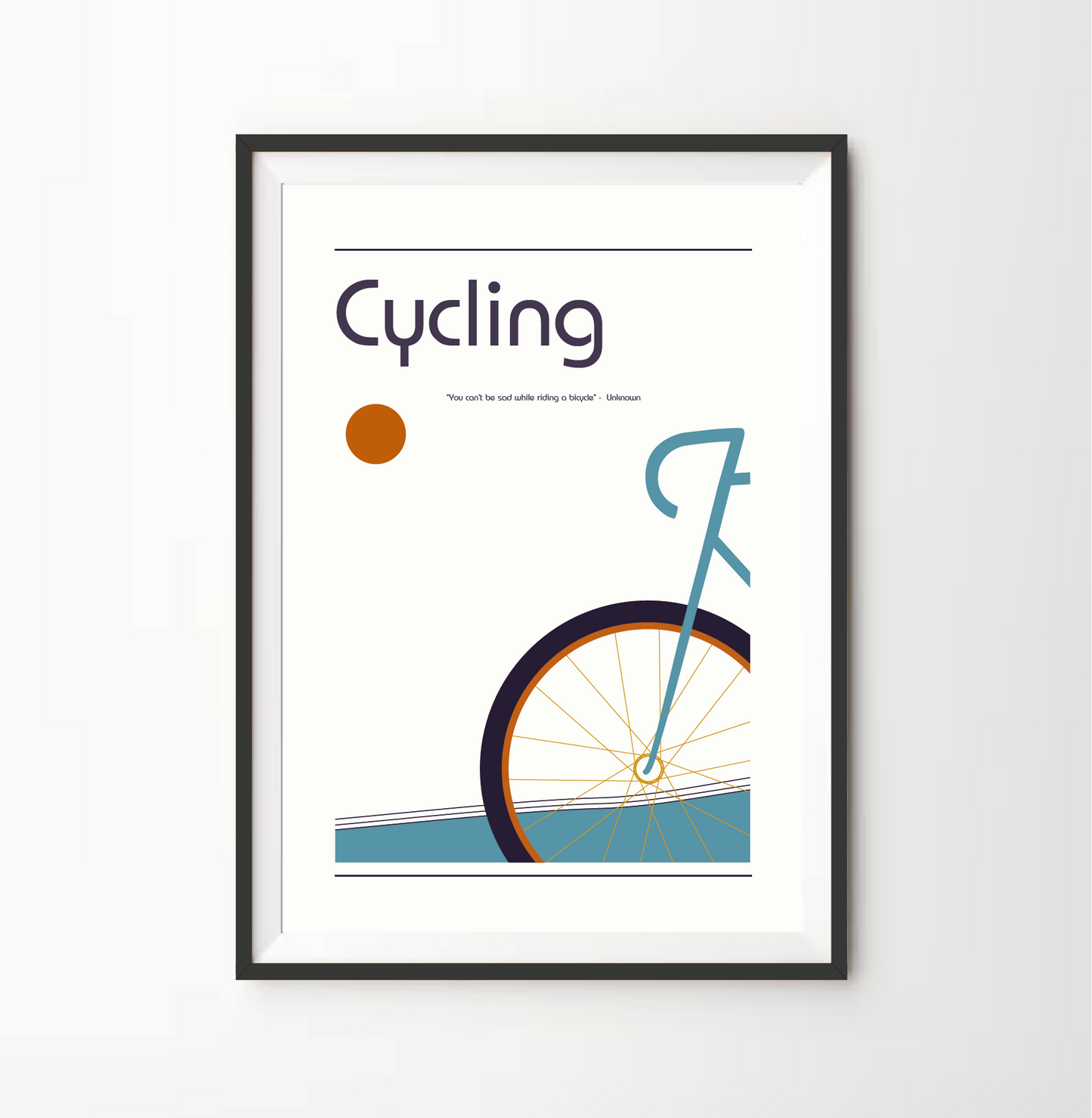 Cycling Retro Bauhaus Print