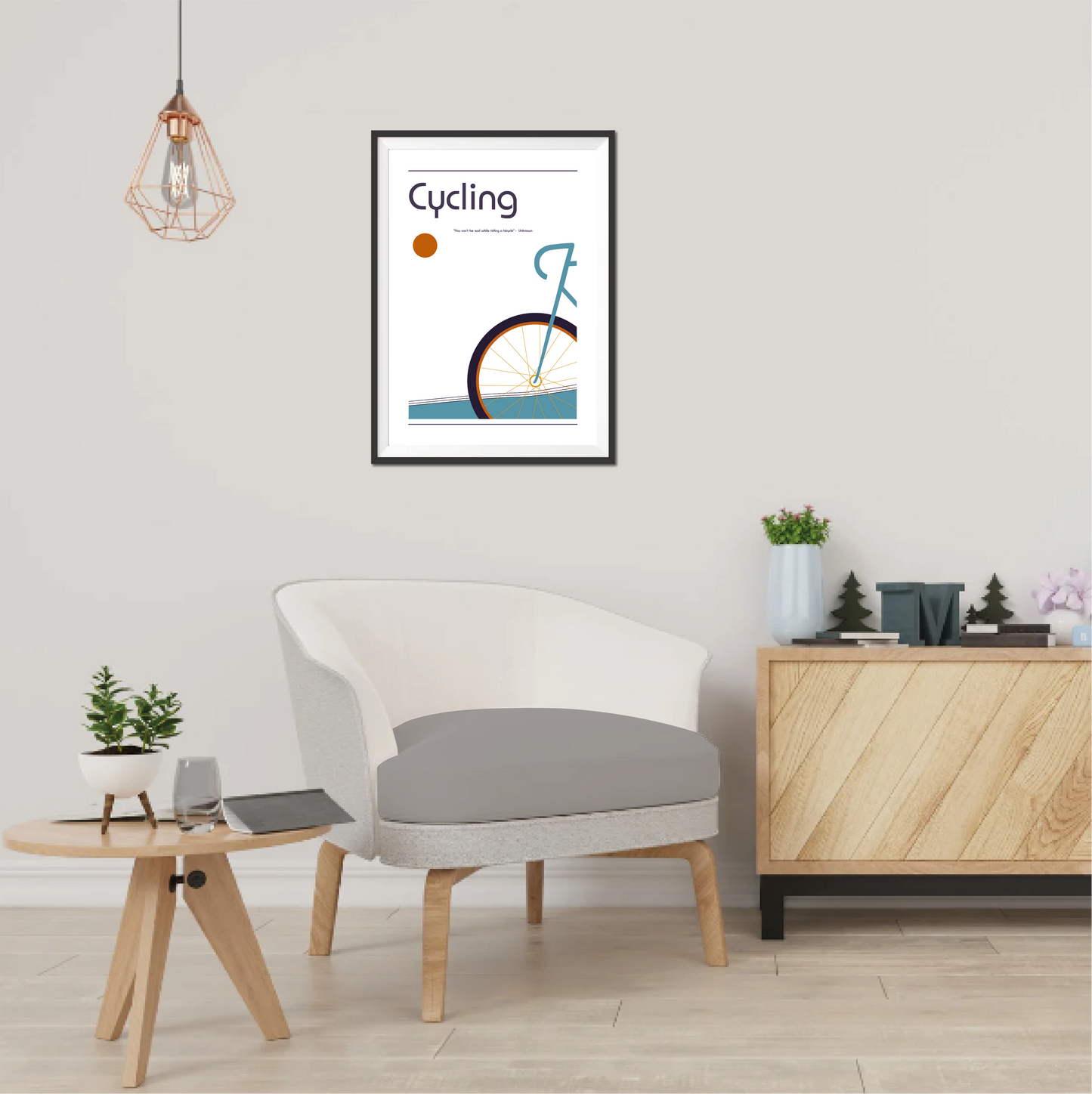 Cycling Retro Bauhaus Print