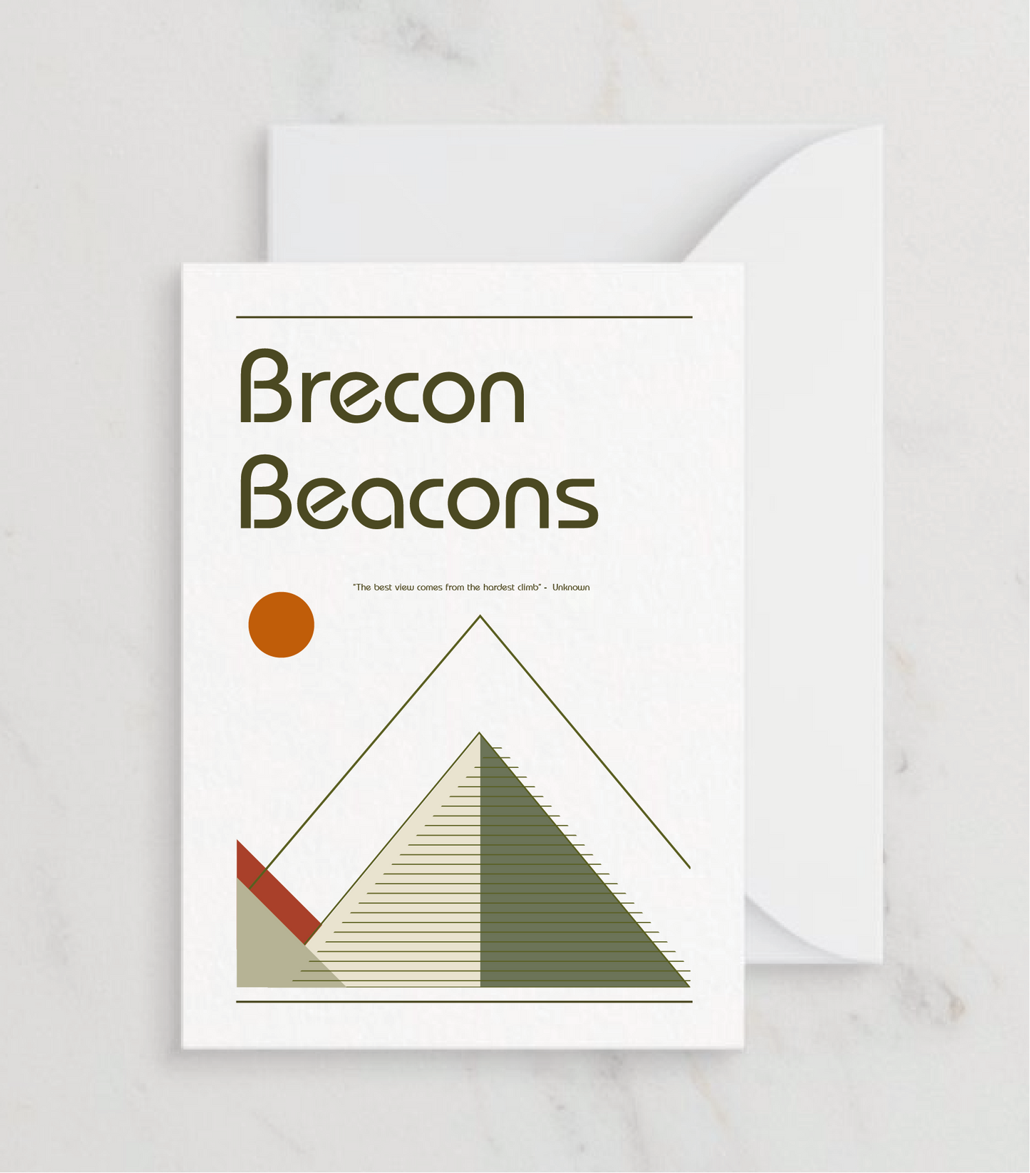 Retro Brecon Beacons Greetings card