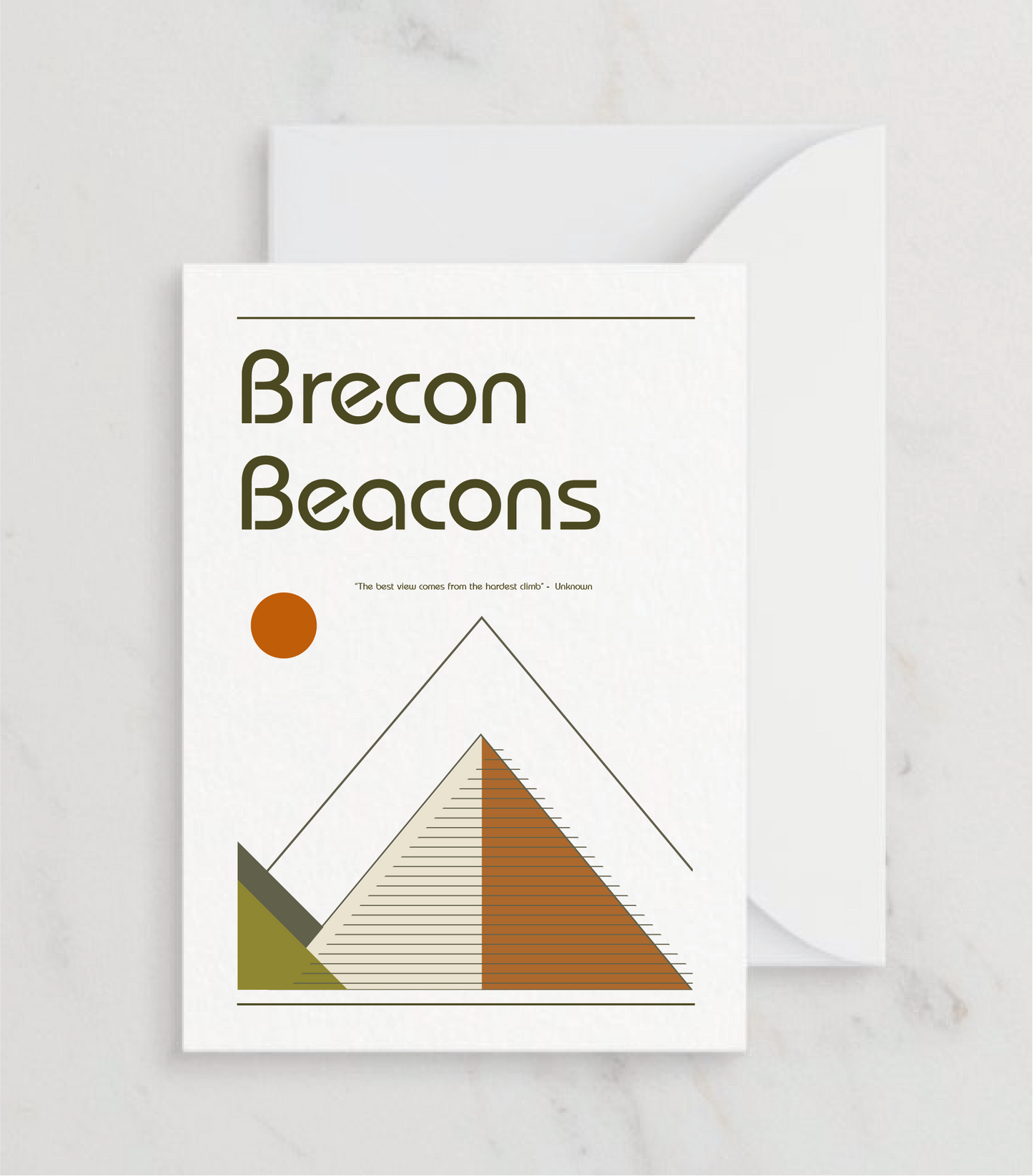 Retro Brecon Beacons Greetings card