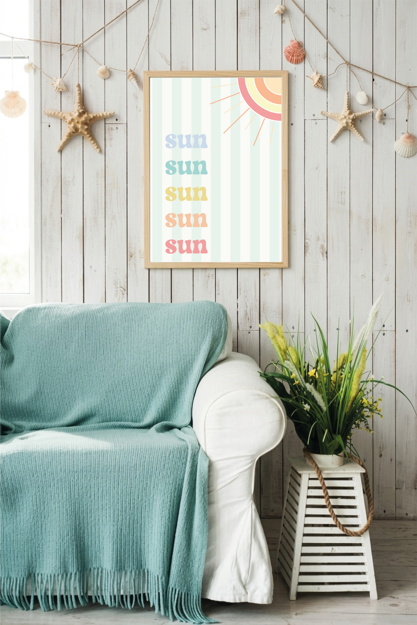 Sun, Sun, Sun – Colourful Retro Art Print