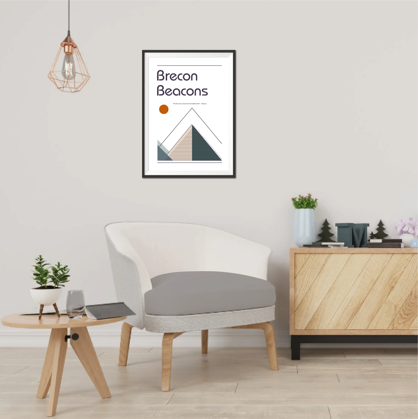 Brecon Beacons Retro Bauhaus Print