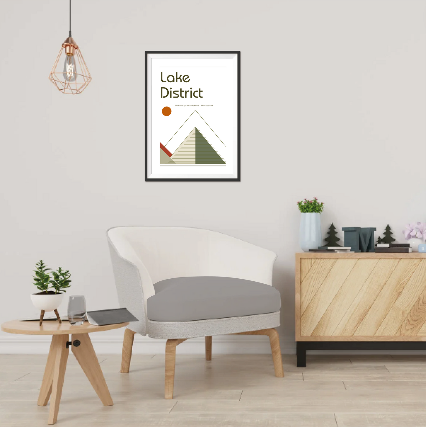 Lake District Retro Bauhaus Print
