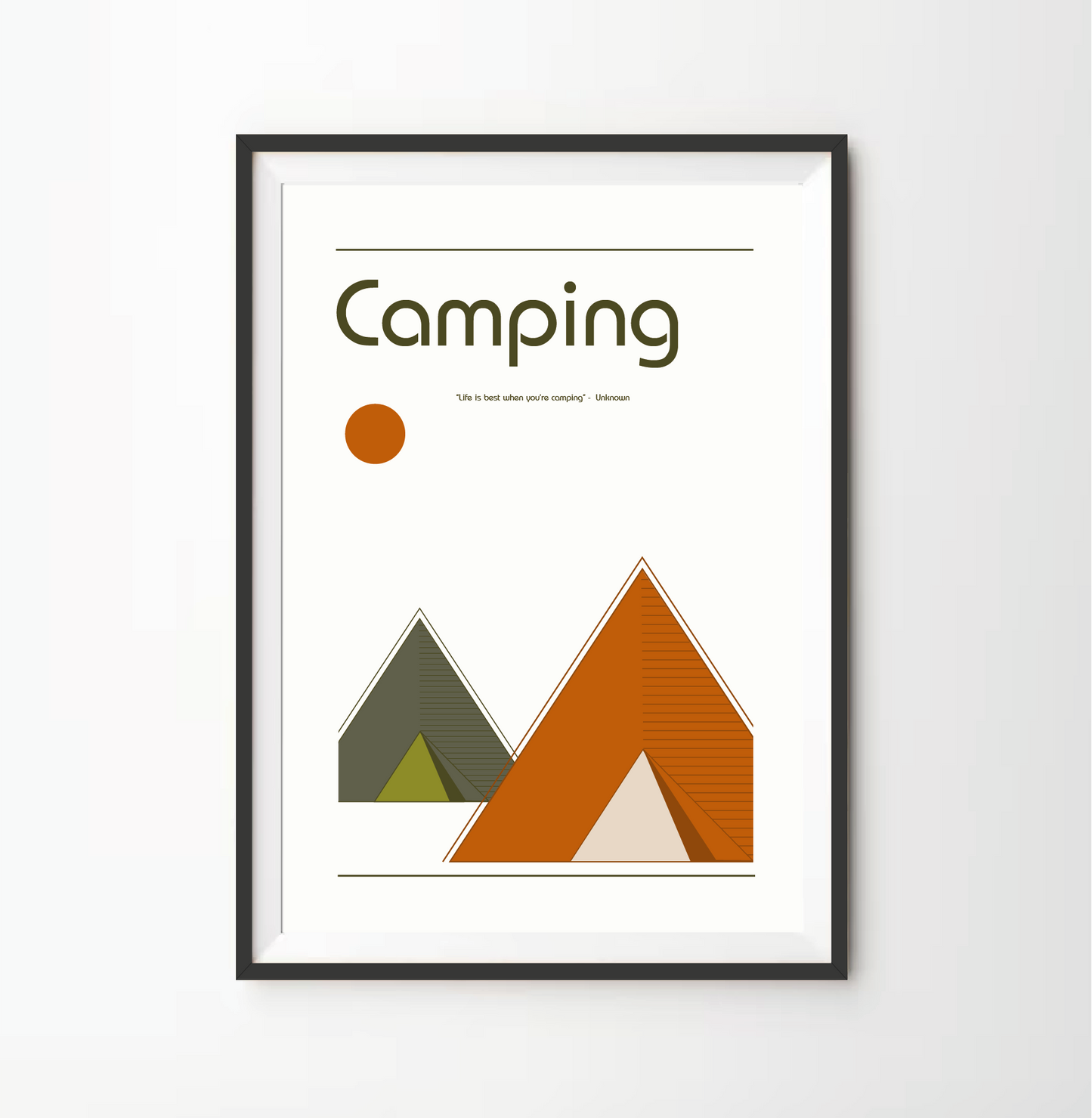 Camping Retro Bauhaus Print