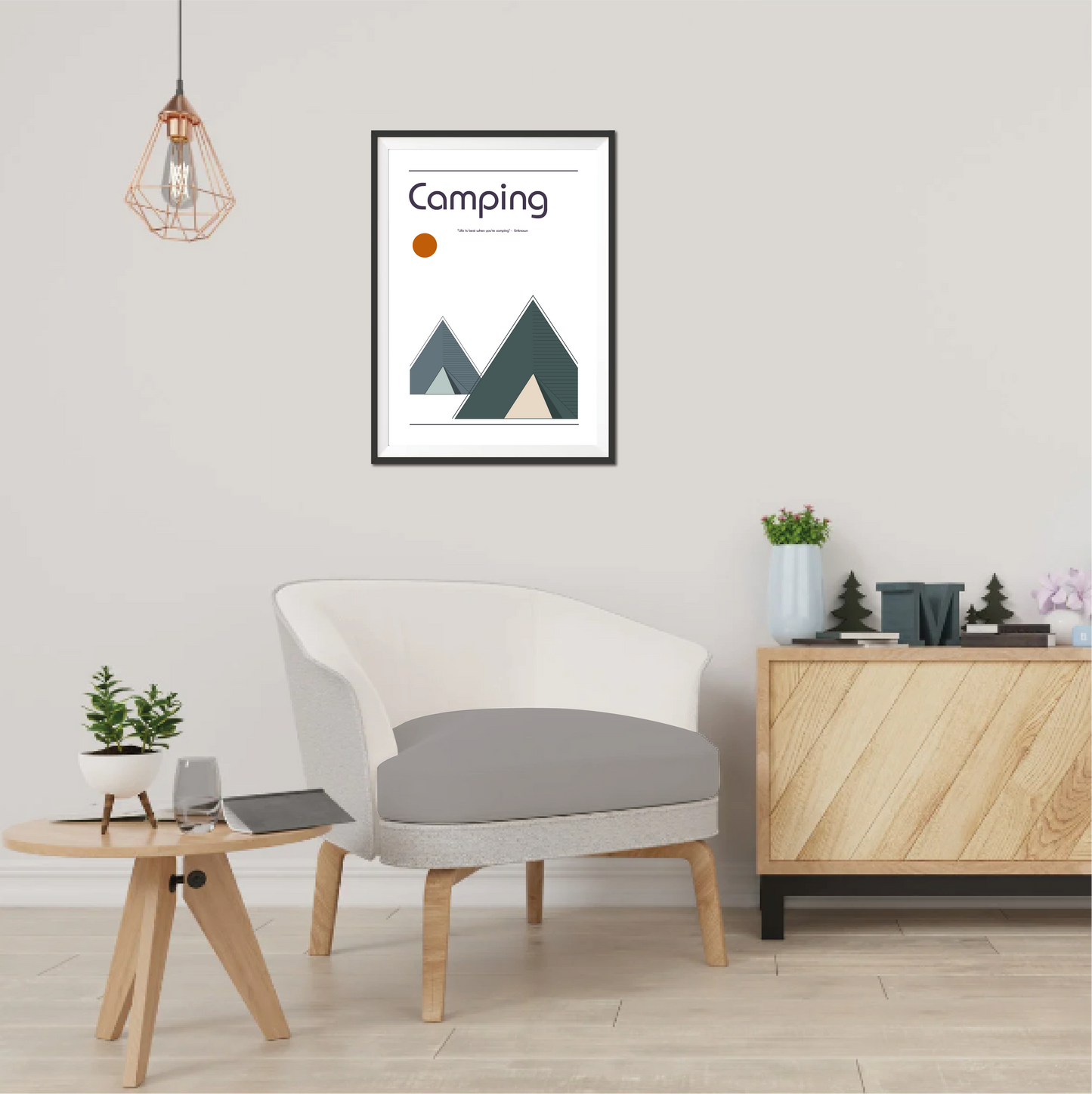 Camping Retro Bauhaus Print