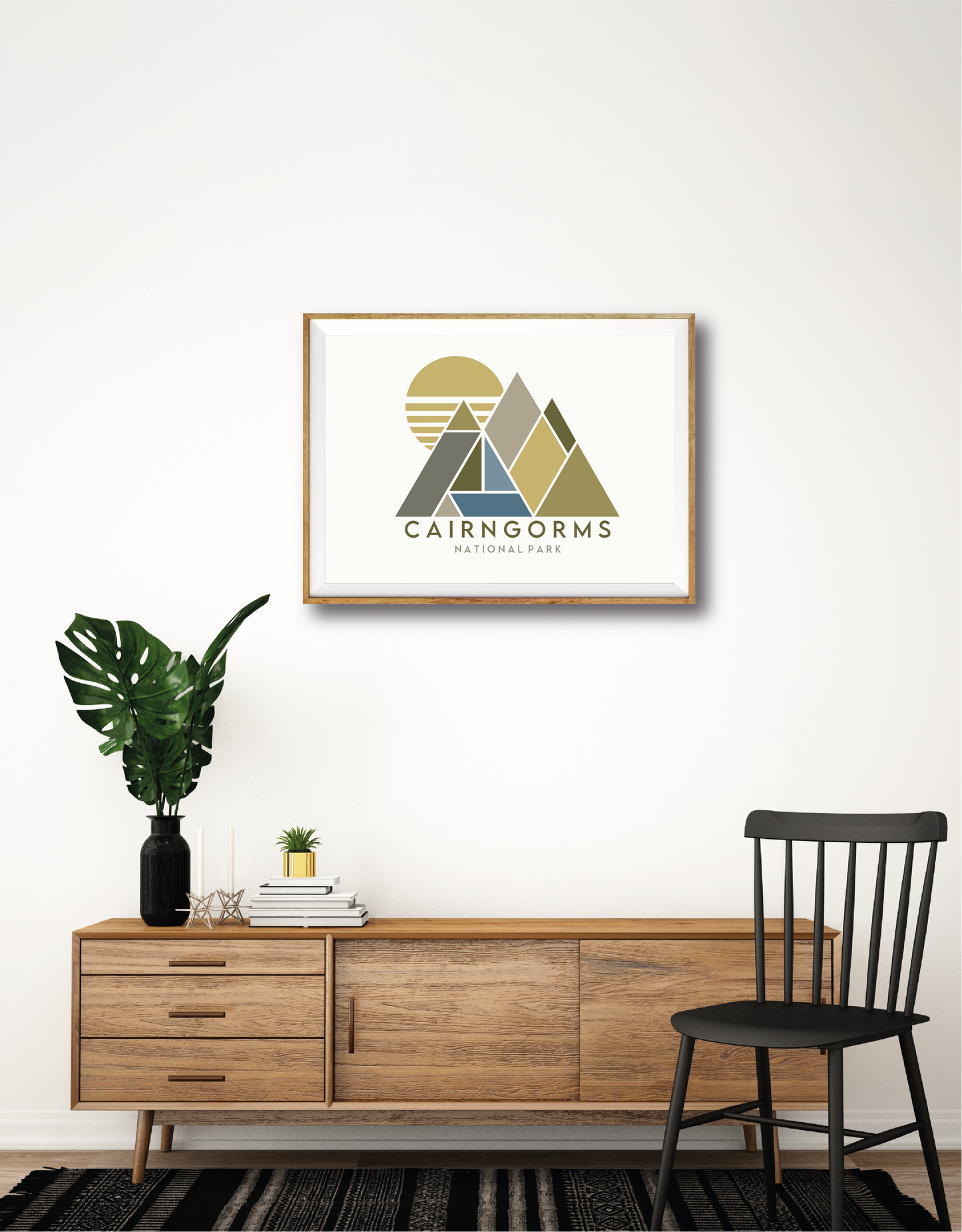 Cairngorms National Park Geometric Mountain Print