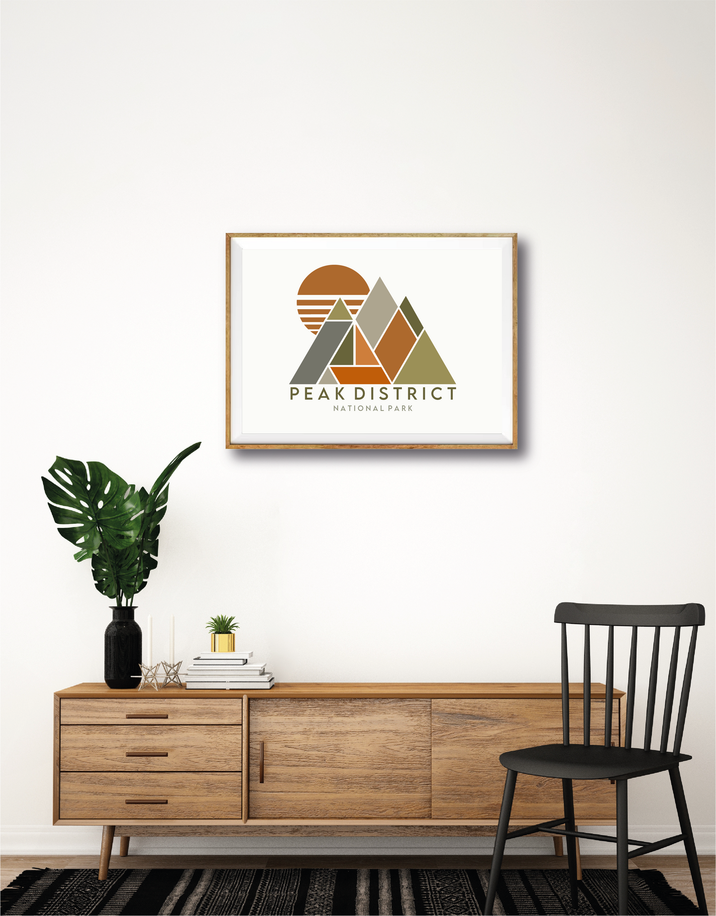 Peak District National Park Geometric Mountain Print
