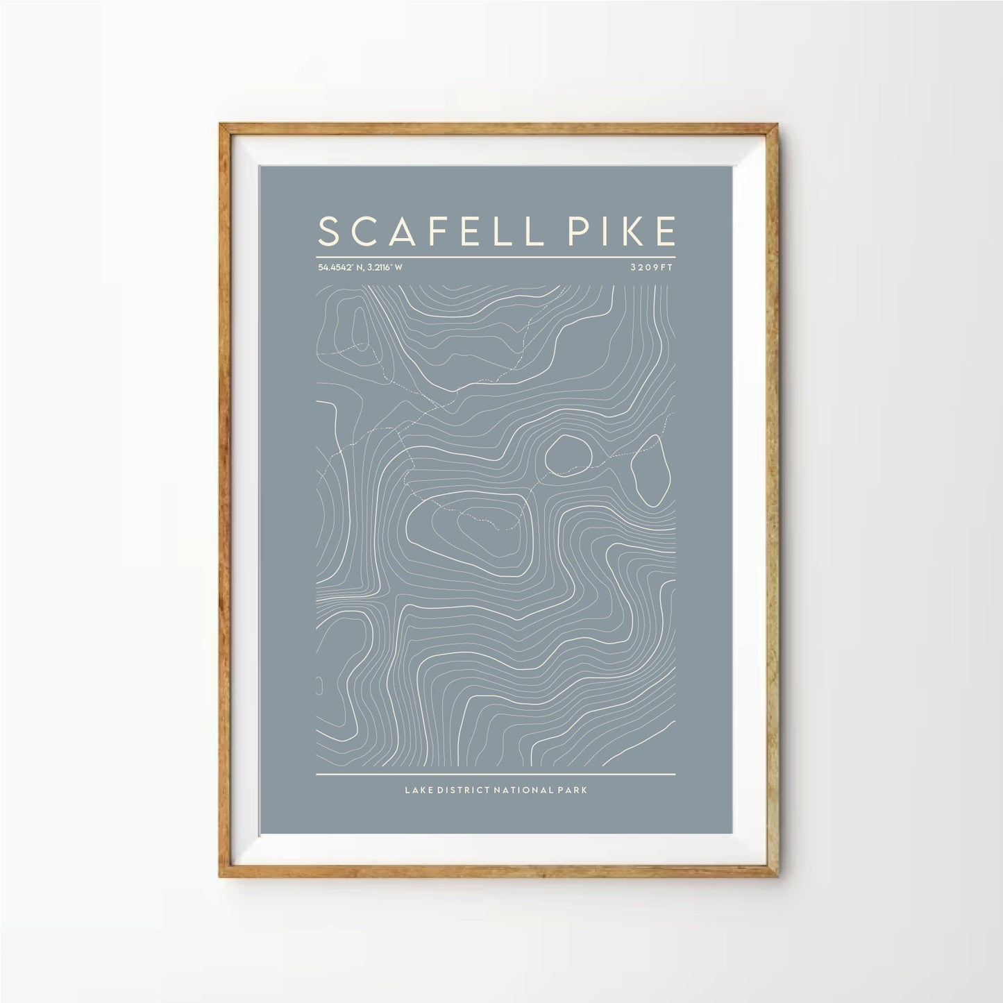 Scafell Pike Contour Print