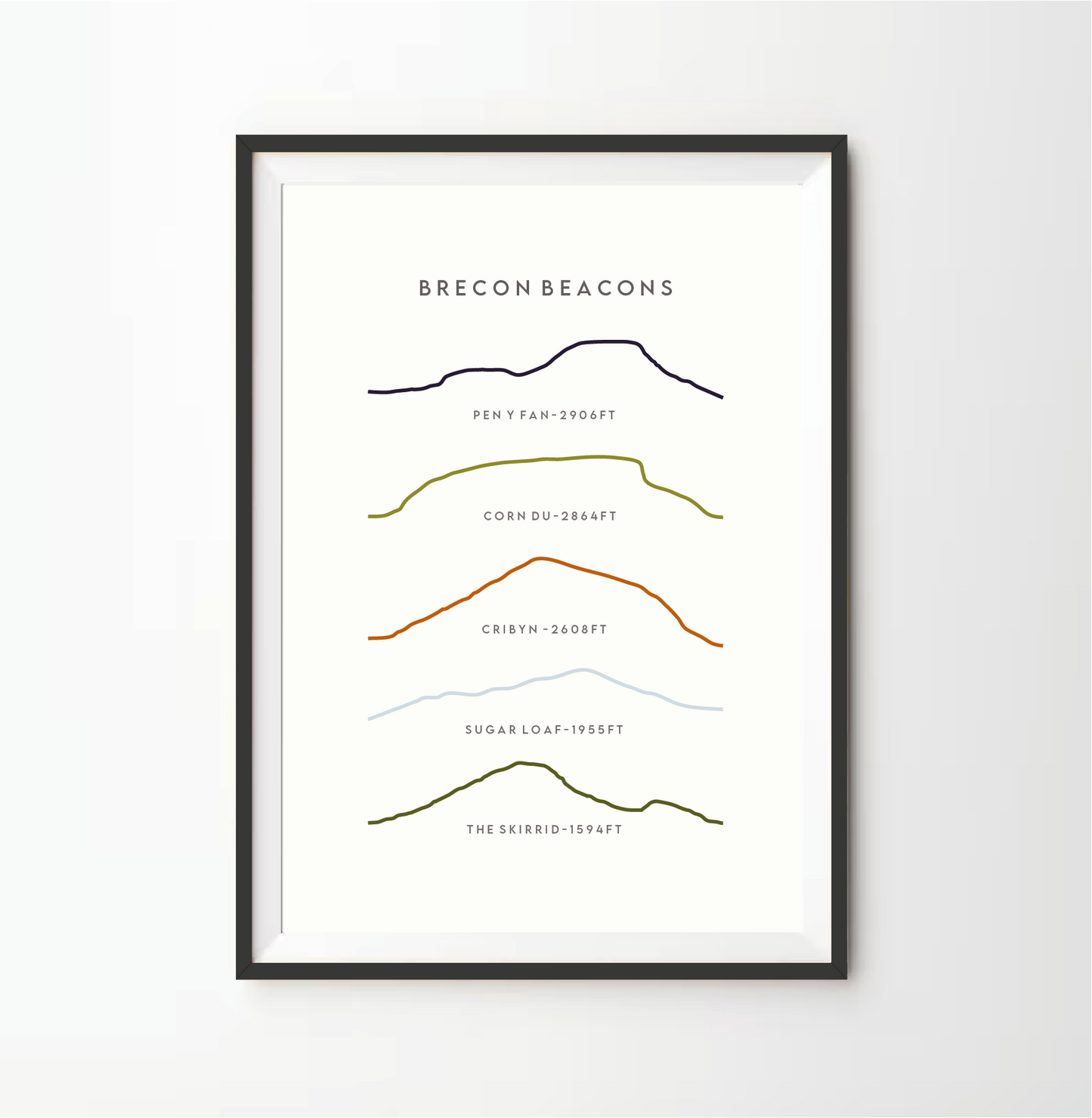 Brecon Beacons / Bannau Brycheiniog Line Art Print