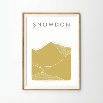 Snowdon Line Art Print