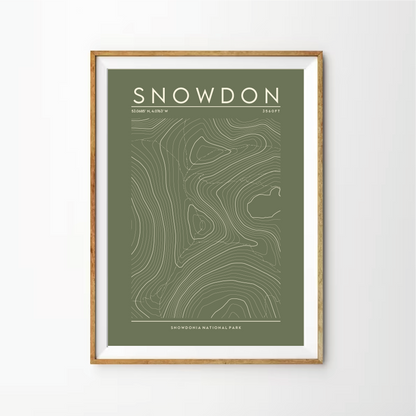 Snowdon Contour Print