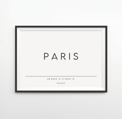 Typography Location/City Print