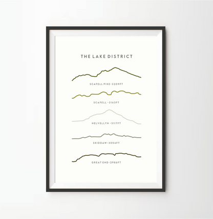 Lake District Line Art Print