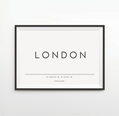 Typography Location/City Print