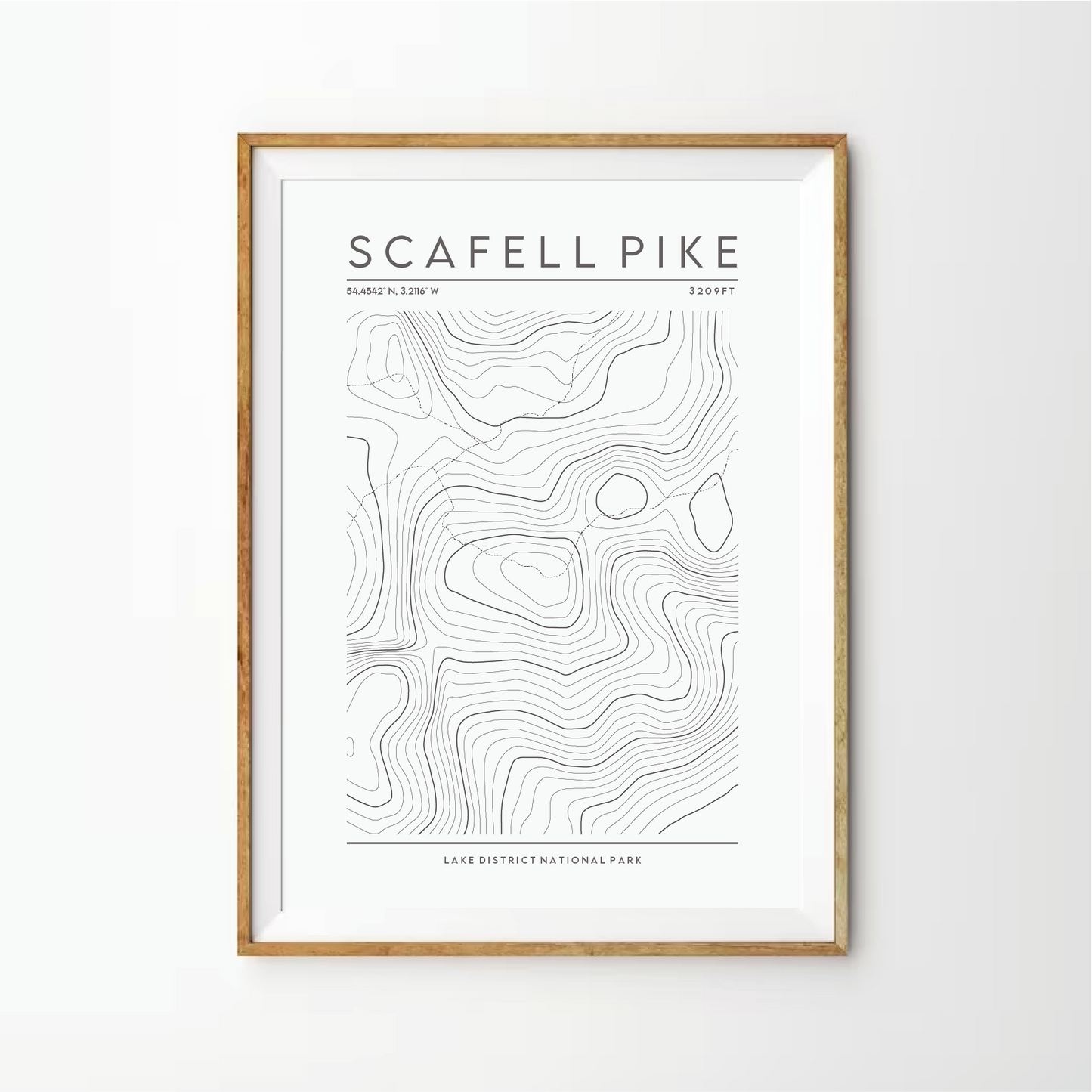 Scafell Pike Contour Print