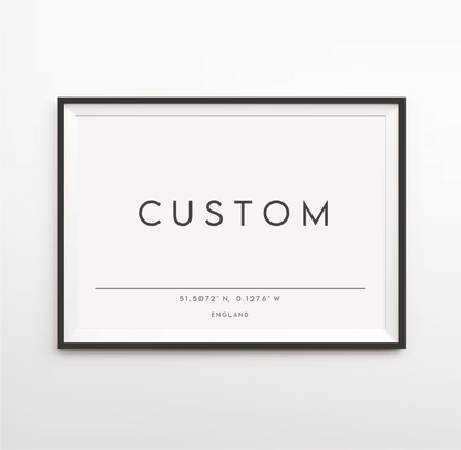 Typography Location/City Print
