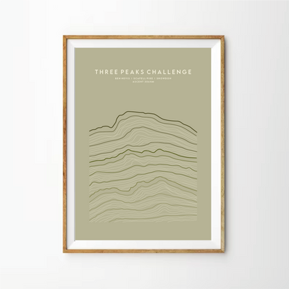 Three Peaks Challenge Ombre Linear Print