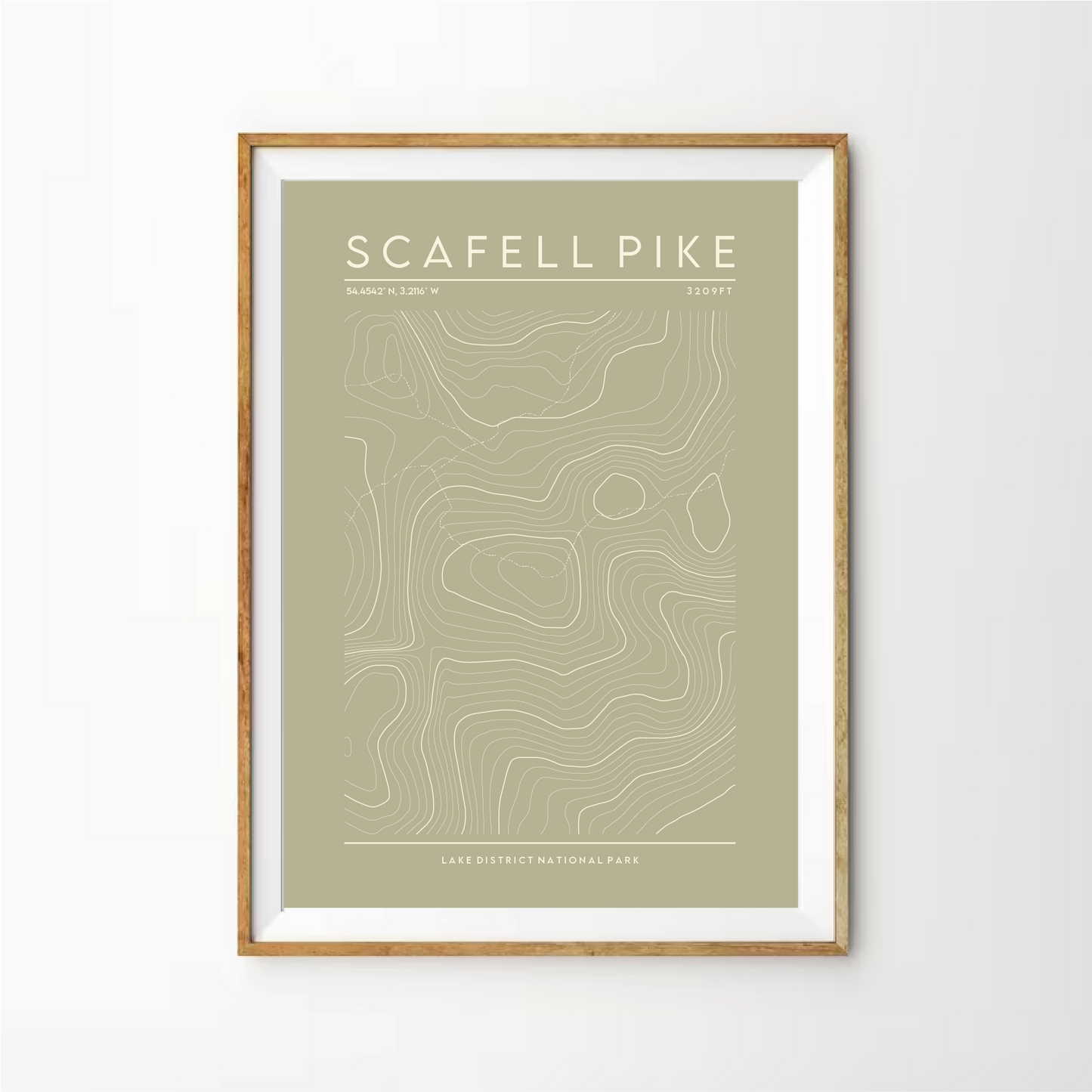 Scafell Pike Contour Print