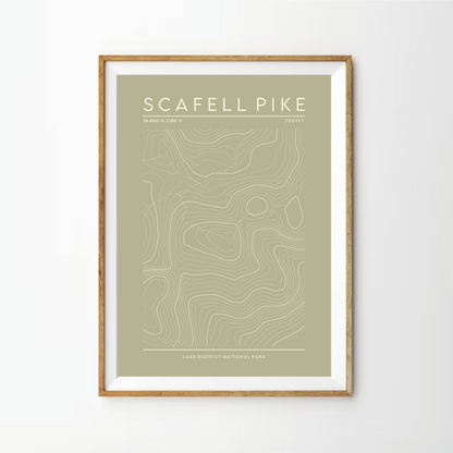 Scafell Pike Contour Print
