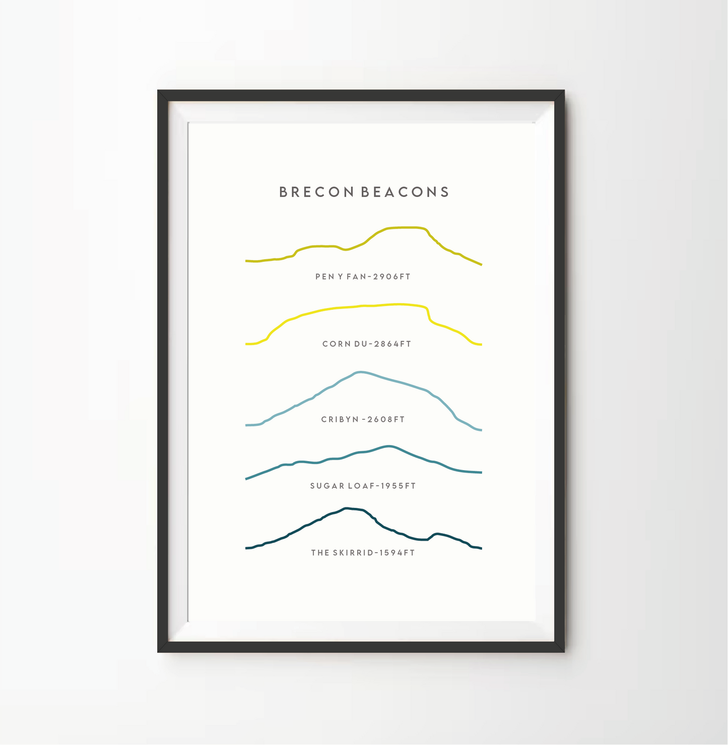 Brecon Beacons / Bannau Brycheiniog Line Art Print