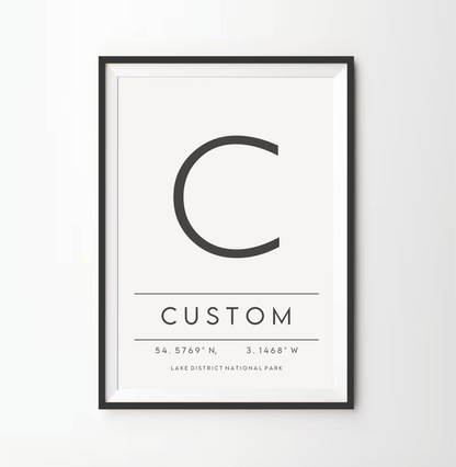 Typography Letter Location Print - Destination print