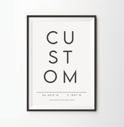 Typography Location Print - Destination Print - City print