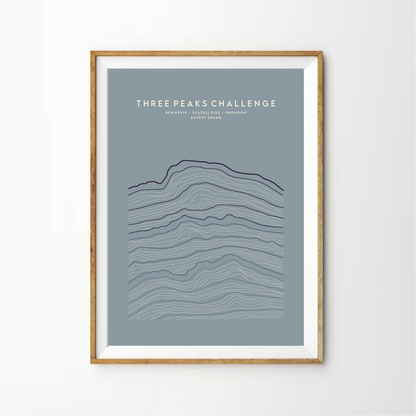 Three Peaks Challenge Ombre Linear Print