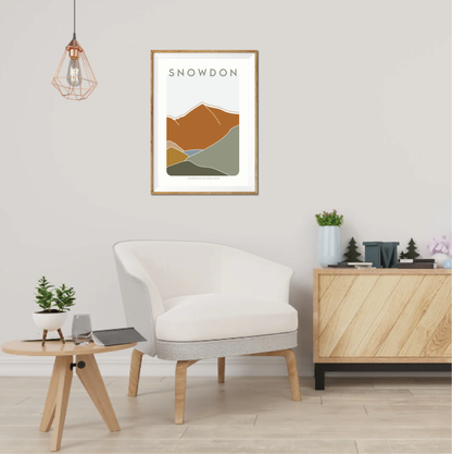 Snowdon Retro Art Print
