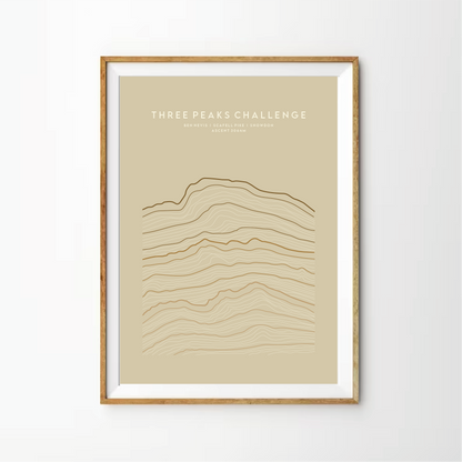 Three Peaks Challenge Ombre Linear Print