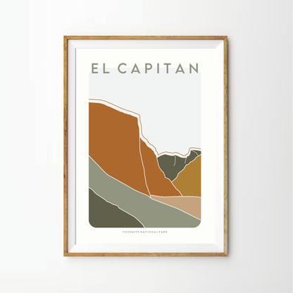 El Capitan Retro Art Print