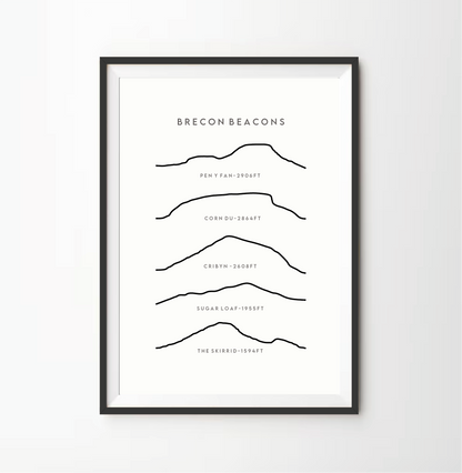 Brecon Beacons / Bannau Brycheiniog Line Art Print