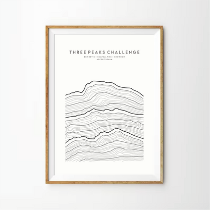Three Peaks Challenge Ombre Linear Print
