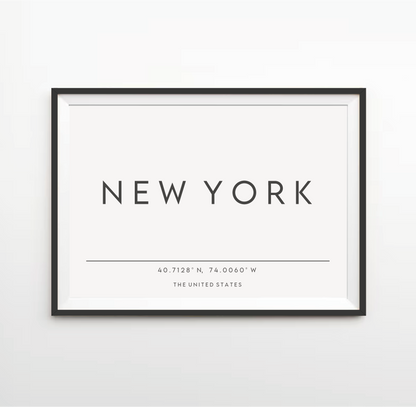Typography Location/City Print