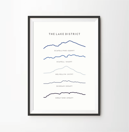 Lake District Line Art Print