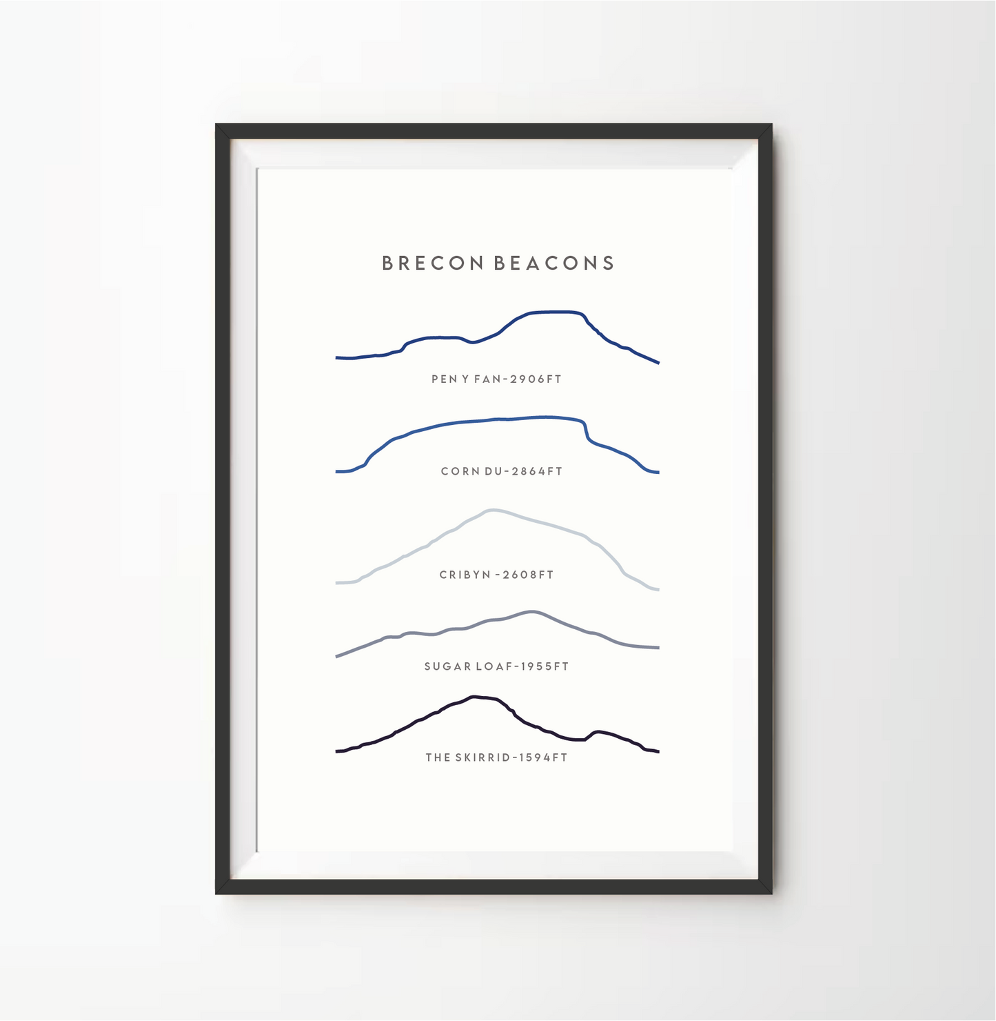 Brecon Beacons / Bannau Brycheiniog Line Art Print