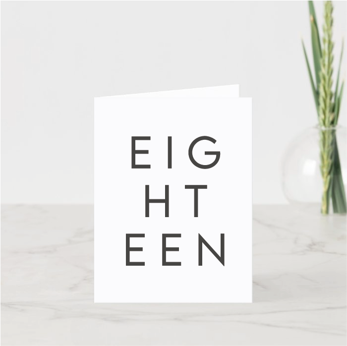Typography Age Printed Card