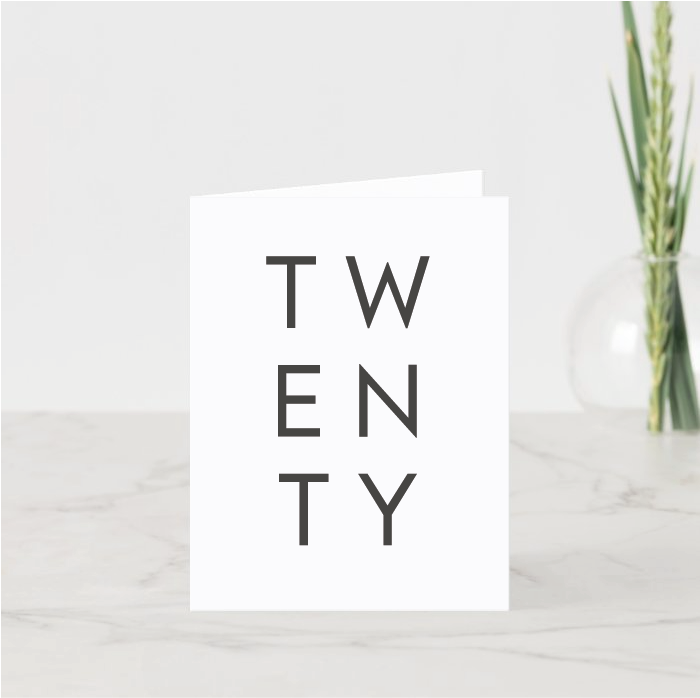 Typography Age Printed Card