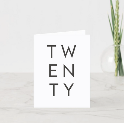 Typography Age Printed Card