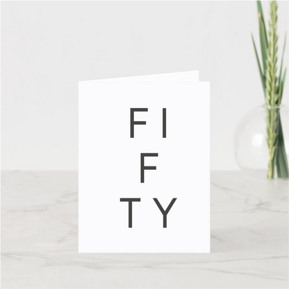 Typography Age Printed Card