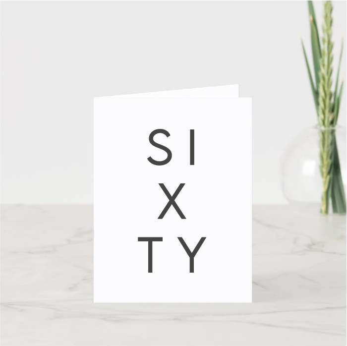 Typography Age Printed Card