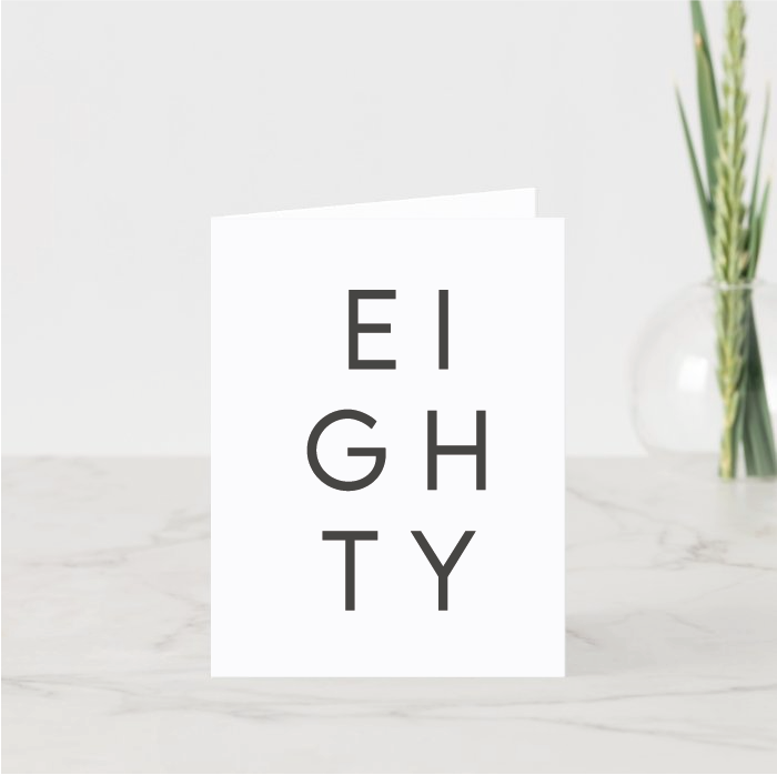 Typography Age Printed Card