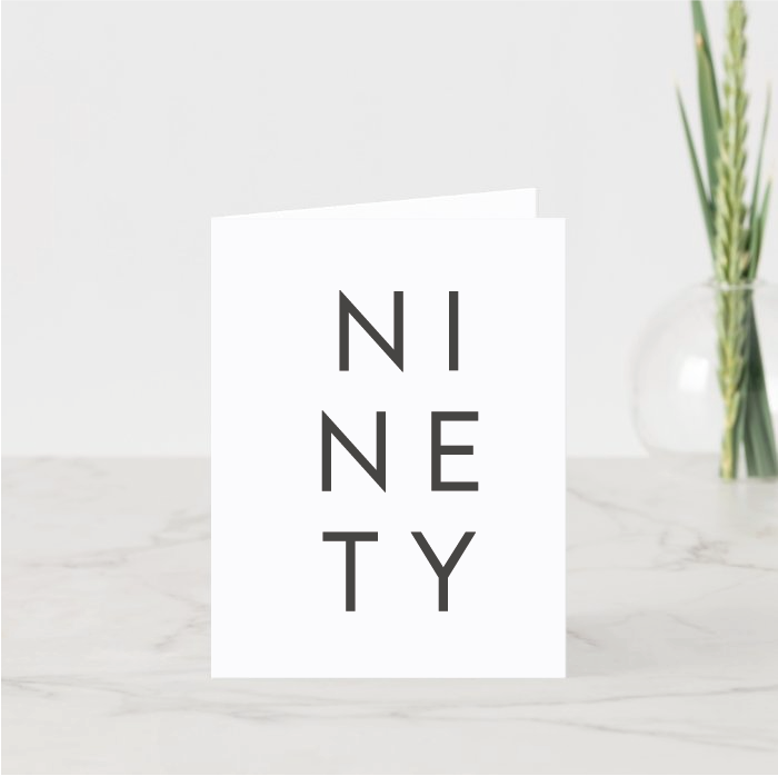 Typography Age Printed Card