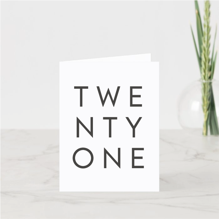 Typography Age Printed Card