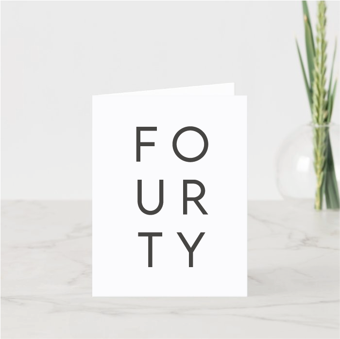 Typography Age Printed Card