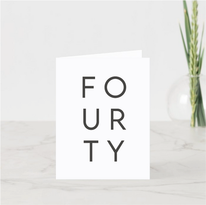 Typography Age Printed Card
