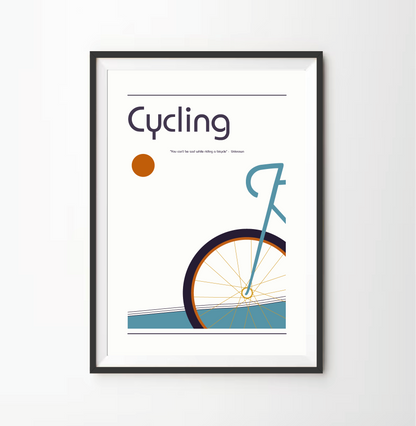 Cycling Retro Bauhaus Print
