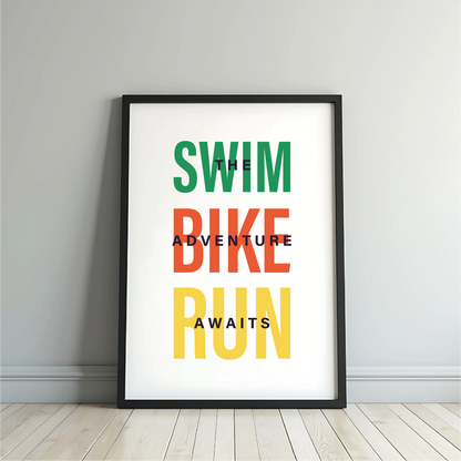 Triathlon Print - Swim - Bike - Run